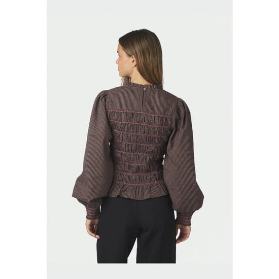 Neo Noir oliana check blouse 170534 306 dusty brown - Image 3