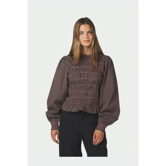 Neo Noir oliana check blouse 170534 306 dusty brown - Image 4
