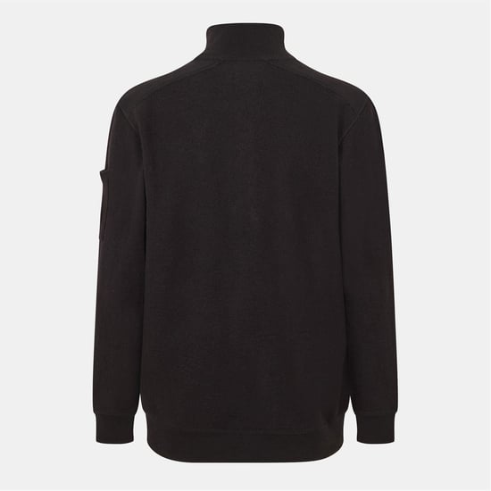 Men's C.P. Company Mock Neck High Collar Long Sleeve Sweater in Black 999 - Image 2