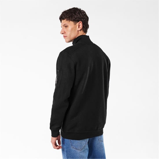 Men's C.P. Company Mock Neck High Collar Long Sleeve Sweater in Black 999 - Image 3