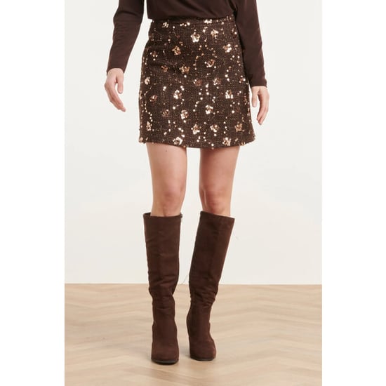 Smashed Lemon Tweed rok met paillettendetails | - Image 2
