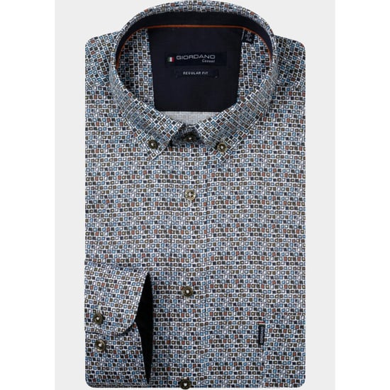 Giordano Overhemd heren dino satin strech graphic pri 627025/70 - Image 2