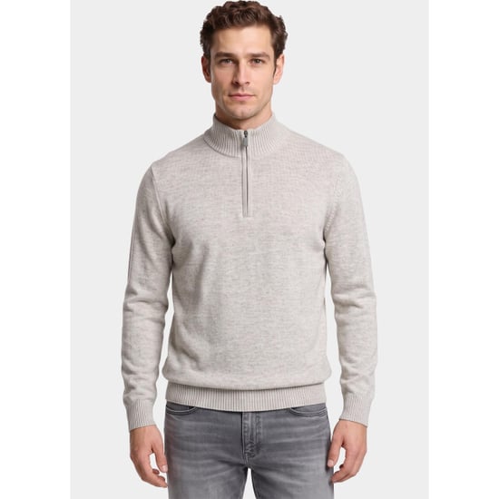 Bos Bright Blue Half zip 1111/40073 beige - Image 1
