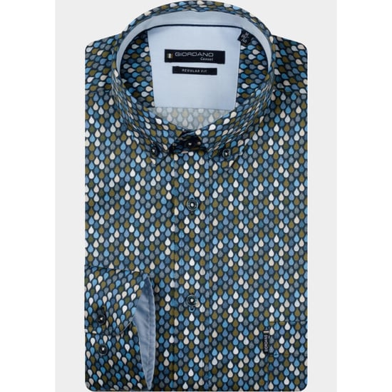 Giordano Overhemd heren dino satin stretch graphic pr 627017/70 - Image 1