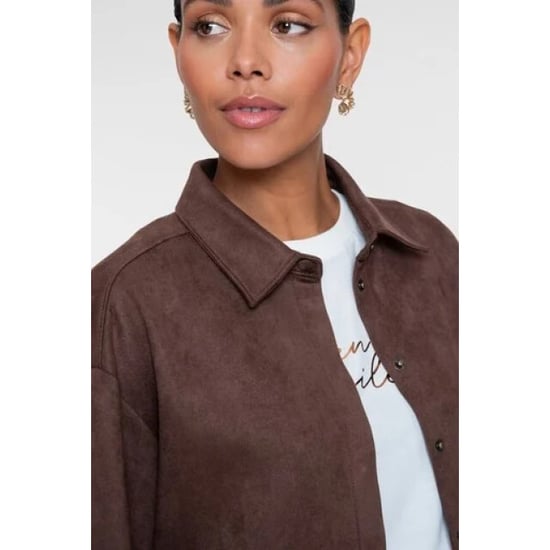 Geisha 63840-19 785 blouse suedine dark brown - Image 1