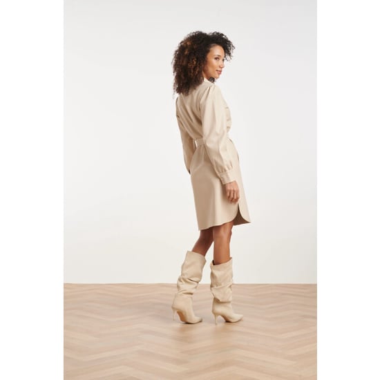 Smashed Lemon Faux leather jurk met tailleceintuur | - Image 4