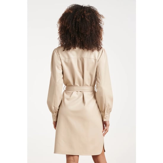 Smashed Lemon Faux leather jurk met tailleceintuur | - Image 6