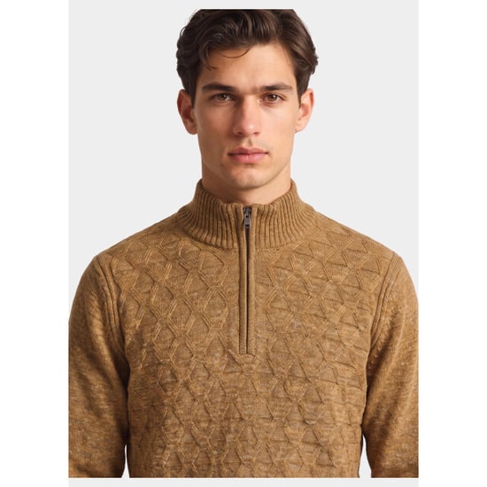 Bos Bright Blue Half zip 1189/40432 d. mustard - Image 4