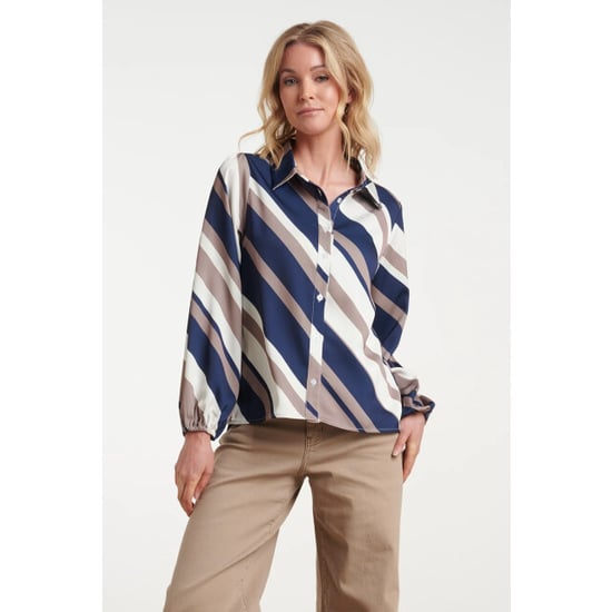 Smashed Lemon Blouse met moderne strepenprint | - Image 1