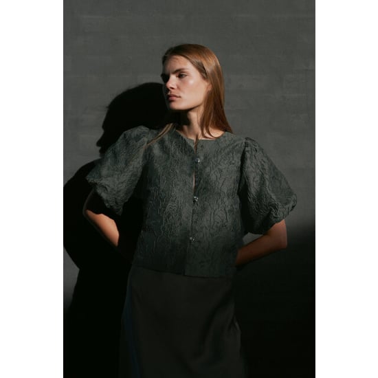 Neo Noir aisa brocade blouse 1669 155 dark green - Image 3