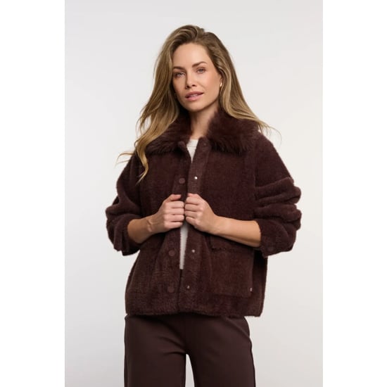 Rino & Pelle Nia.5002613 rino en pelle jacket with detachable collar coffee roast - Image 1