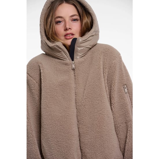Rino & Pelle Jayla.7002613 rino en pelle mixed material jacket with hood mocha latte - Image 2