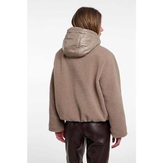 Rino & Pelle Jayla.7002613 rino en pelle mixed material jacket with hood mocha latte - Image 3