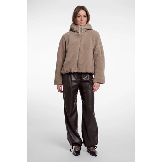 Rino & Pelle Jayla.7002613 rino en pelle mixed material jacket with hood mocha latte - Image 6