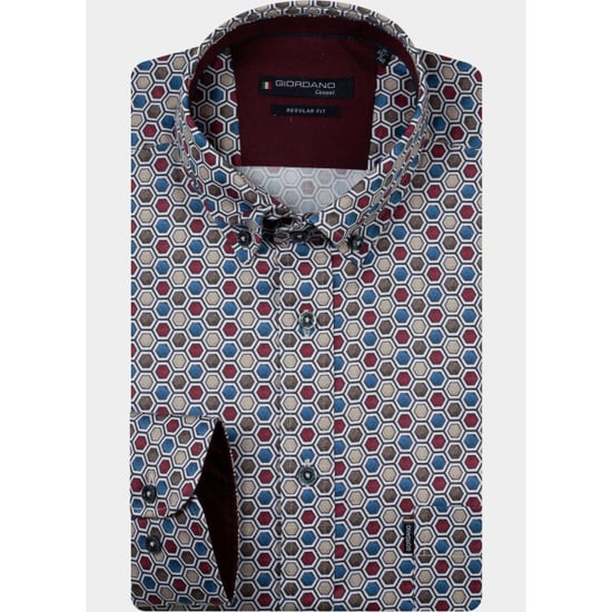 Giordano Overhemd heren dino satin stretch geometric 627027/40 - Image 2