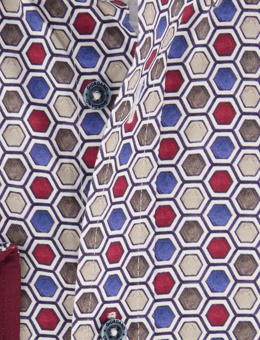 Giordano Overhemd heren dino satin stretch geometric 627027/40 - Image 4