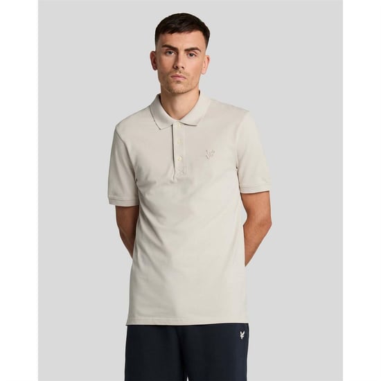 Men's Lyle And Scott Eagle Polo Shirt in Beige - Image 3
