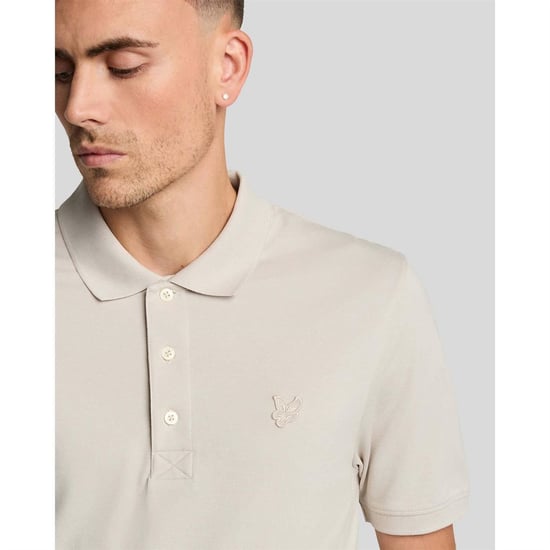 Men's Lyle And Scott Eagle Polo Shirt in Beige - Image 5