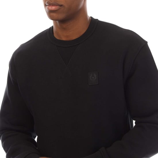 Men's Belstaff Cotton Fleece Hockley Sweatshirt in Black - Image 2