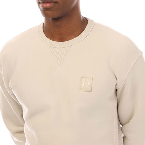 Men's Belstaff Cotton Fleece Hockley Sweatshirt in Cream - Image 2