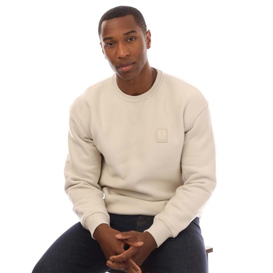 Men's Belstaff Cotton Fleece Hockley Sweatshirt in Cream - Image 4