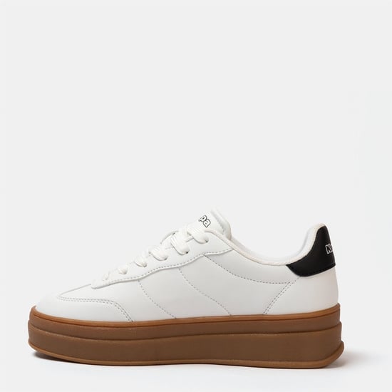 Women's Kappa Scafa Platform Ladies Trainers in White - Image 2