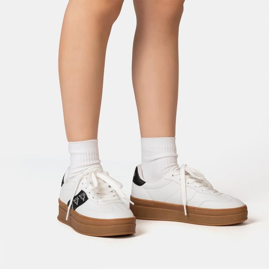 Women's Kappa Scafa Platform Ladies Trainers in White - Image 3