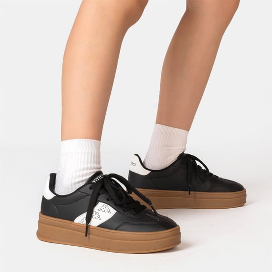 Women's Kappa Scafa Platform Ladies Trainers in Black - Image 6
