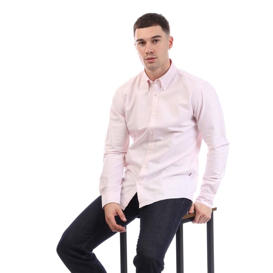 Men's Boss Roan BD E C1 243 Slim Fit Shirt in Pink - Image 4