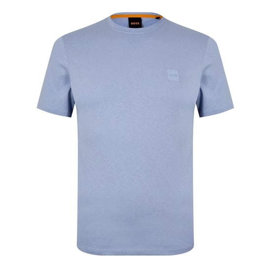 Men's Boss Orange Tales T-Shirt With Logo Patch Premium Cotton in Sky Blue - Image 1