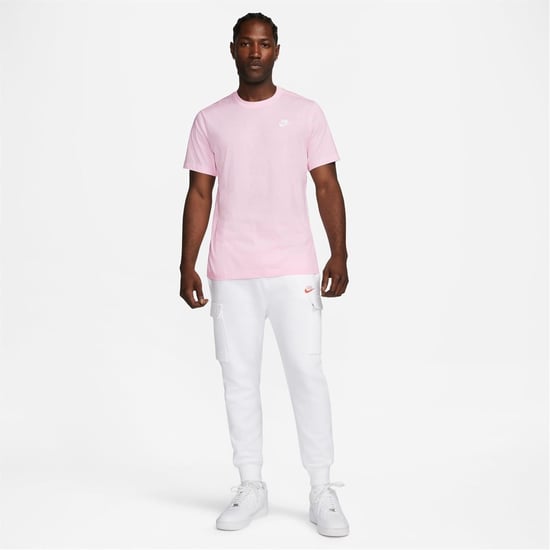 Men's Nike Sportswear Club T-Shirt in Pink Foam/White - Image 1