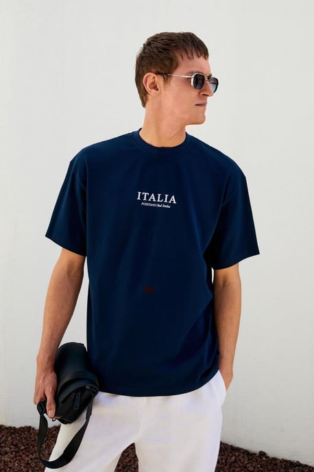 Oversized Printed Crew Neck T-Shirt - Image 1