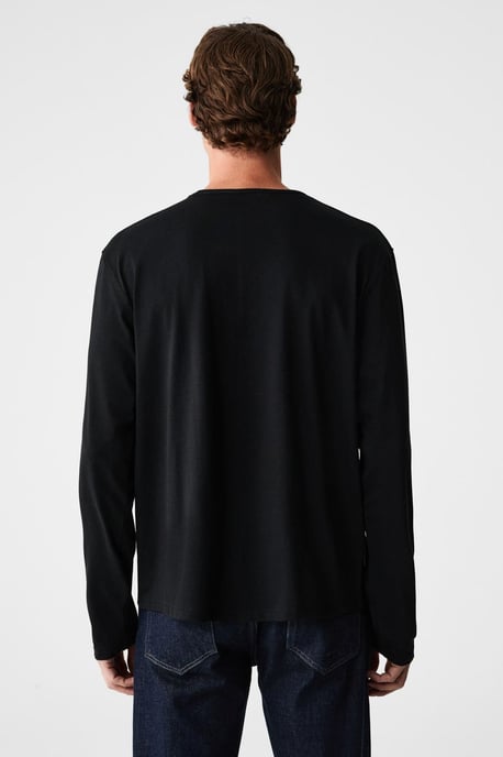 Ribbed Crew Neck Long Sleeve T-Shirt - Image 6