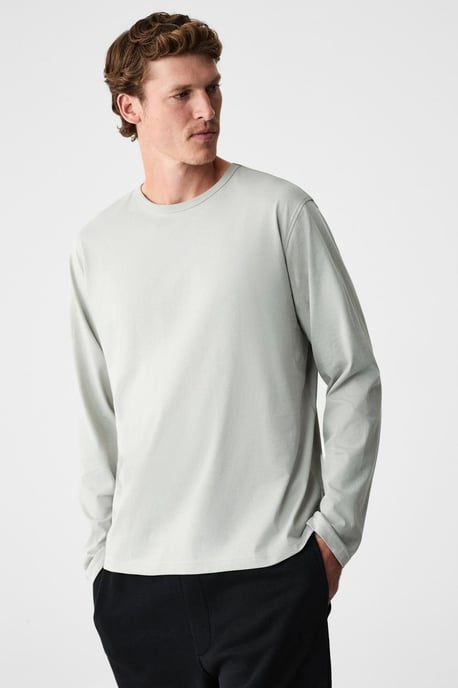 Ribbed Crew Neck Long Sleeve T-Shirt - Image 4