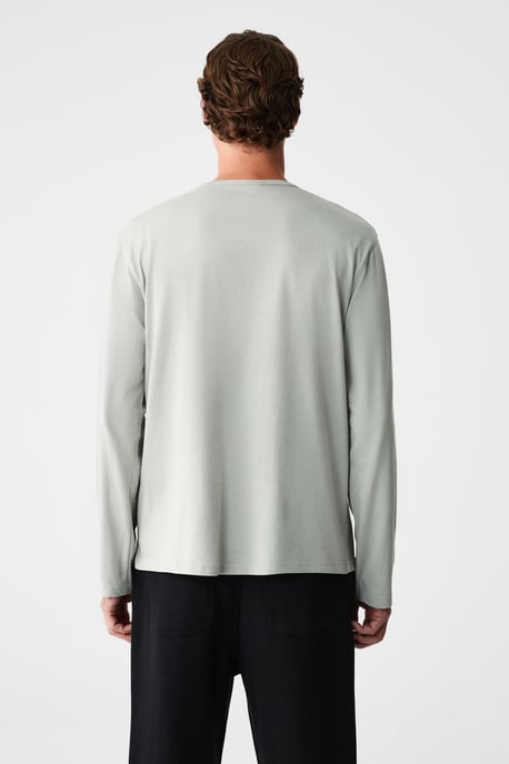 Ribbed Crew Neck Long Sleeve T-Shirt - Image 6