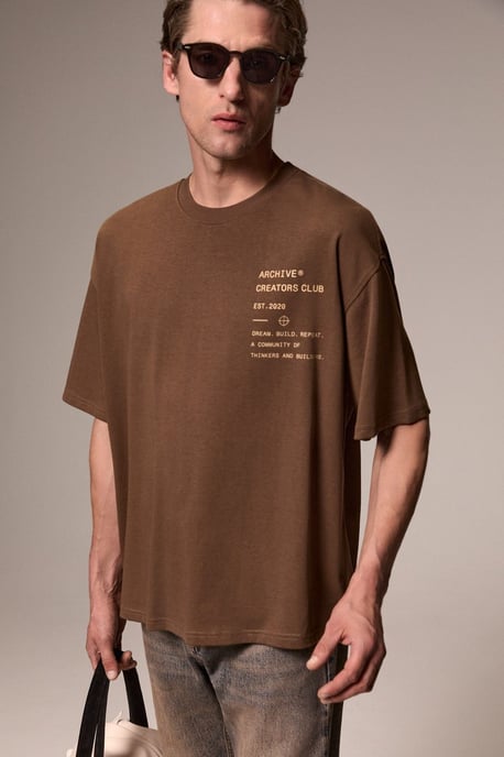 Oversized Crew Neck Printed T-Shirt - Image 3