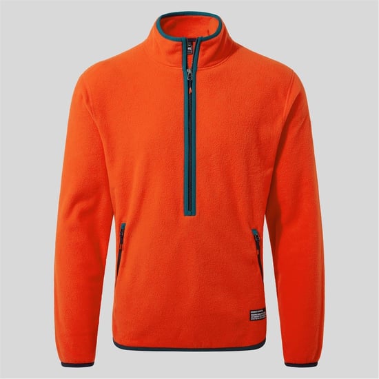 Men's Craghoppers Mock Neck Regular Fit Sweatshirt in Macaw Red - Image 1