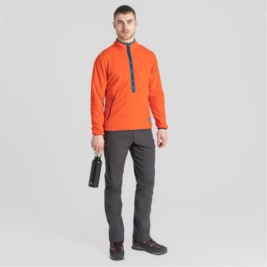 Men's Craghoppers Mock Neck Regular Fit Sweatshirt in Macaw Red - Image 3