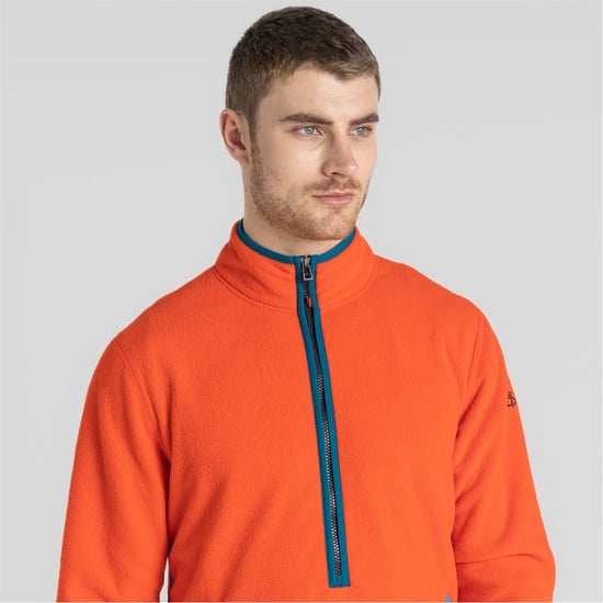 Men's Craghoppers Mock Neck Regular Fit Sweatshirt in Macaw Red - Image 4