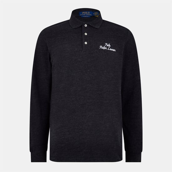 Men's Ralph Lauren Ralph Ls Polos in Black Marl - Image 1