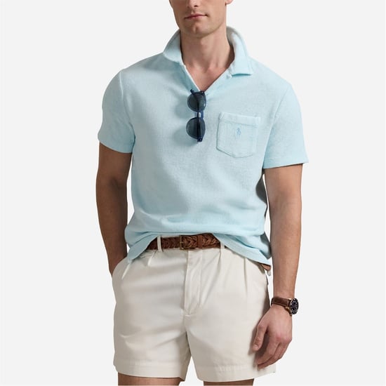 Men's Ralph Lauren Slim Fit Short Sleeve Polo Shirt in Sky - Image 1