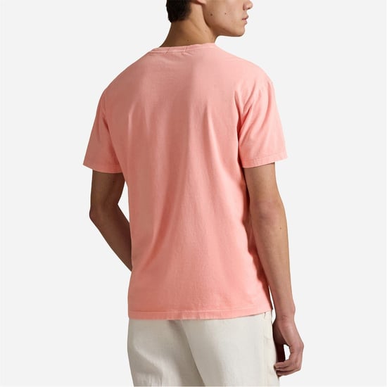 Men's Ralph Lauren Slim Fit Crew Neck Short Sleeve T-Shirt in Rose - Image 2