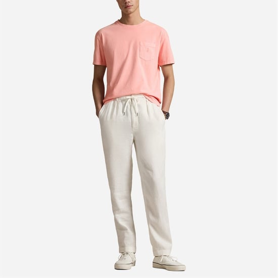 Men's Ralph Lauren Slim Fit Crew Neck Short Sleeve T-Shirt in Rose - Image 3