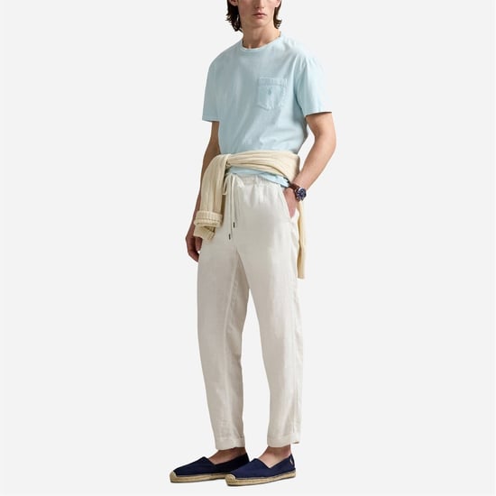 Men's Ralph Lauren Slim Fit Crew Neck Short Sleeve T-Shirt in Sky - Image 3