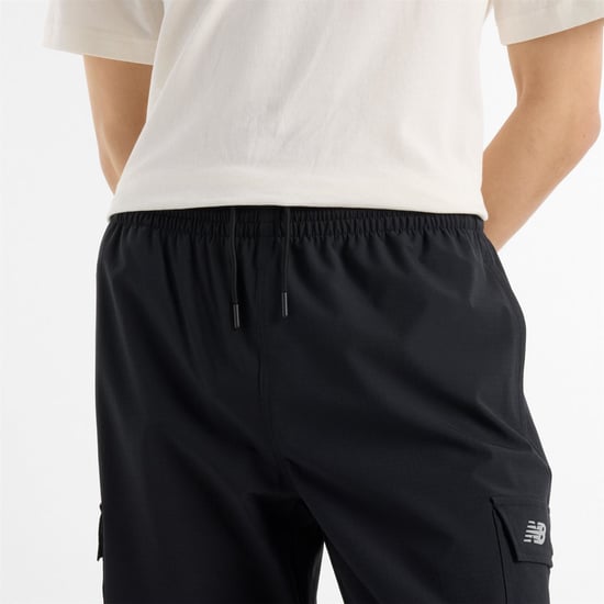 Men's New Balance Ripstop Solid Patterned Cargo Trousers in Black (BK) - Image 6
