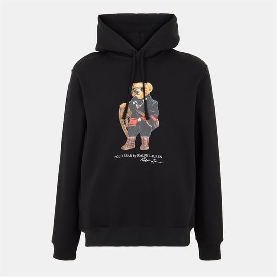 Men's Polo Ralph Lauren Teddy Bear Print Hooded Neck Long Sleeve Sweatshirt in Polo Black - Image 1