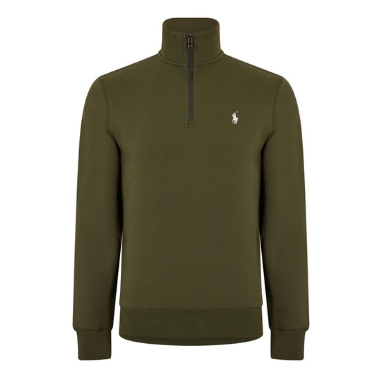 Men's Polo Ralph Lauren Quarter Zip Fleece in Company Olive - Image 1