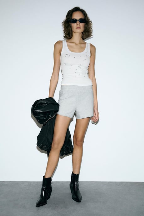 Relaxed Mid Waist Sweat Shorts - Image 2