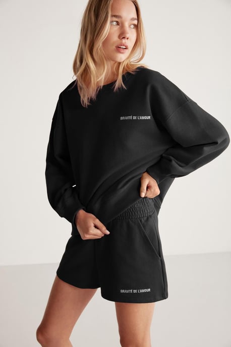 Relaxed Mid Waist Sweat Shorts - Image 1