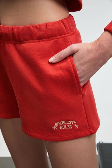 Embroidered High Waist Sweat Shorts - Image 4